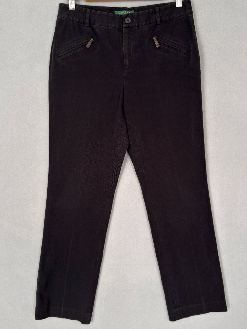 Lauren Ralph Lauren Petite Women’s Black Pants 6P Straight Leg Classic Preppy - Picture 1 of 13